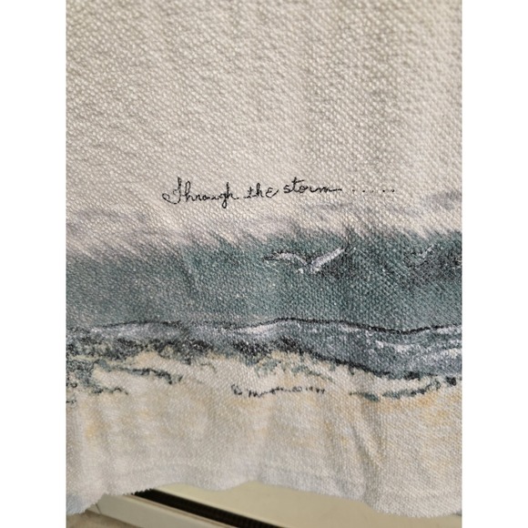 VTG D Morgan Maxi Dress S/S Cotton Blend Boucle "You do Not Walk Alone" SZ L GUC - Picture 2 of 8